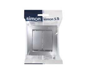 Doble Conmutador Aluminio Simon 15